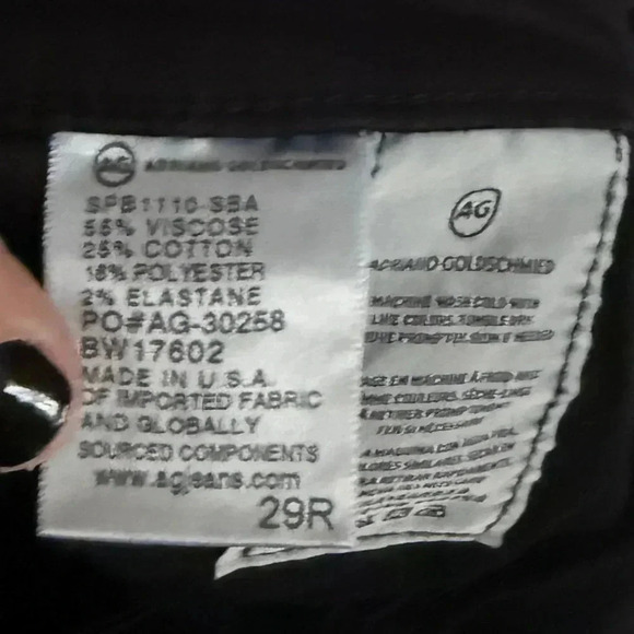 AG Denim The Stilt cigarette leg in black size 29R - Picture 6 of 11